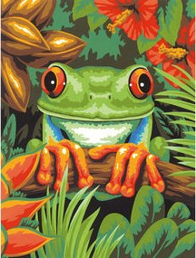 Tree Frog Paint by Number (9"x12")