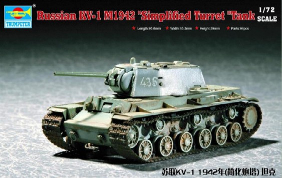 1/72 Russian KV1 Mod 1942 Tank (Simplified Turret)