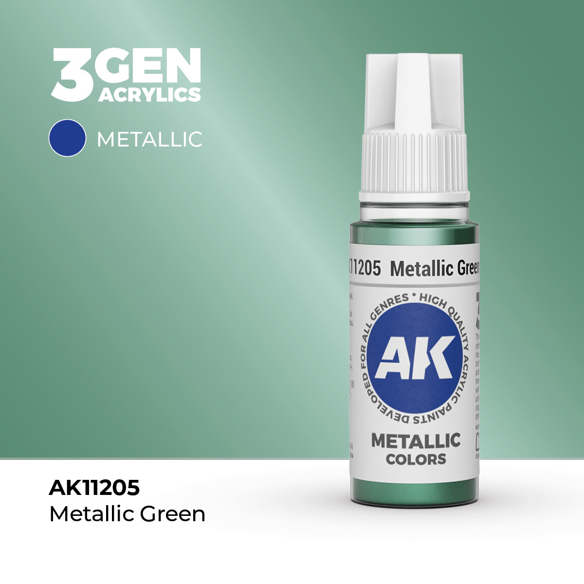 AK Interactive 3G Acrylic Metallic Green 17ml