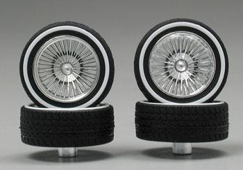 PGH-1109  1/24-1/25 Dz's Chrome Rims w/Whitewall Tires (4)