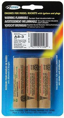 EST-1598  A8-3 Model Rocket Engines (3)