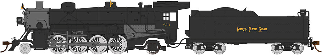 BAC54307  HO 2-8-2 Light w/DCC & Sound Value, NKP #611