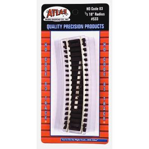 ATL533  HO Code 83 18"" Radius 1/2 Curve (4)