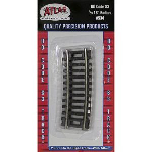 ATL534  HO Code 83 18"" Radius 1/3 Curve (4)