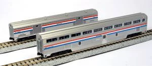 KAT1067122  N Amtrak PhIII Step Down Coach & Baggage Car/2pk