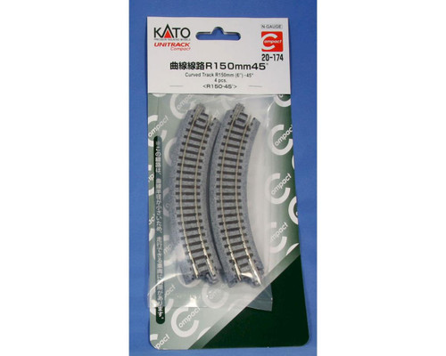 KAT20174  N 150mm 6" Radius Curve 45-Degree (4)
