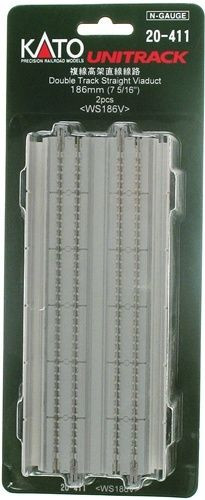 KAT20411  N 186mm 7-5/16" Straight Dbl Viaduct Concrete (2)