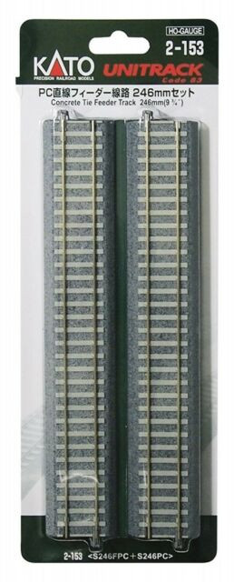 KAT2153  HO 246mm 9-3/4" Track FeederConcrete Ties w/Cable