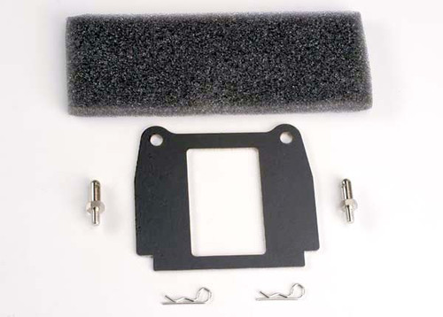 Hold-down plate, battery/ hold-down posts (2)/ foam adhesive pads (2)/ body clips (2)