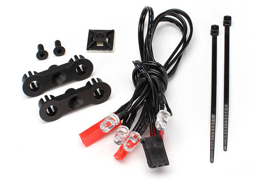 LED Lights/ harness (4 red lights)/ LED housing (2)/ wire clip (1)/ wire ties (2)/ 3x6mm CCS (2) (use with 3686)