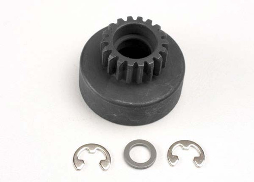 Clutch bell, (18-tooth)/ 5x8x0.5mm fiber washer (2)/ 5mm E-clip (requires #4609