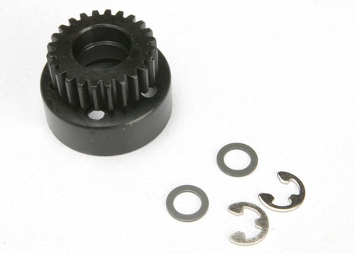 Clutch bell, (24-tooth)/ 5x8x0.5mm fiber washer (2)/ 5mm E-clip (requires #4611-ball bearings, 5x11x4mm (2))