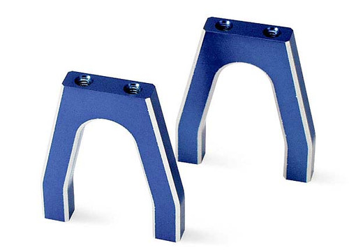 Servo mounts, throttle/ brake (machined aluminum) (blue) (f&r)/ machine screws (