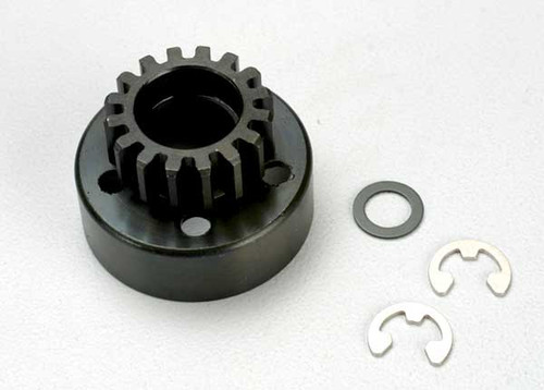 Clutch bell (15-tooth)/5x8x0.5mm fiber washer (2)/ 5mm e-clip (requires 5x11x4mm