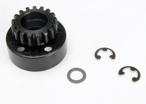 Clutch bell (17-tooth)/5x8x0.5mm fiber washer (2)/ 5mm e-clip (requires 5x11x4mm