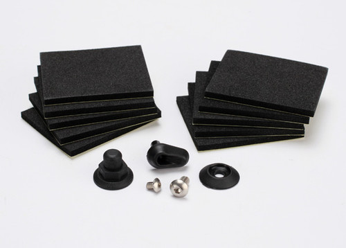 Hatch post/hull water outlet/foam pads (10)/ washer (1)/ 4x8mm BCS, stainless steel/ 3x4mm BCS, stainless steel