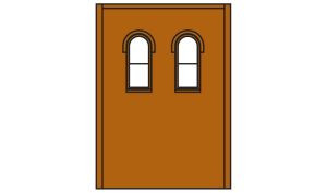HO DPM 2-Story Wall Arched Upper 2-Windows