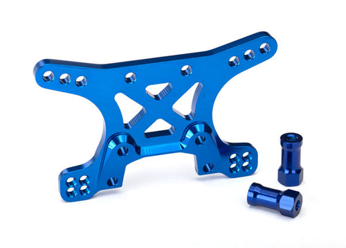 Shock tower, front, 7075-T6 aluminum (blue-anodized)