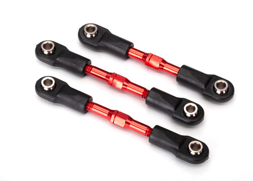 Suspension link, rear, aluminum (red-anodized) (3) (top and bottom)/ aluminum pivot ball