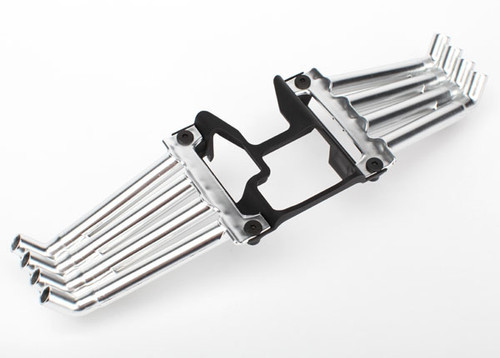Header pipes, satin chrome