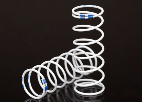 Spring, shock, white (GTR xx-long) (1.004 rate blue) (1 pair)
