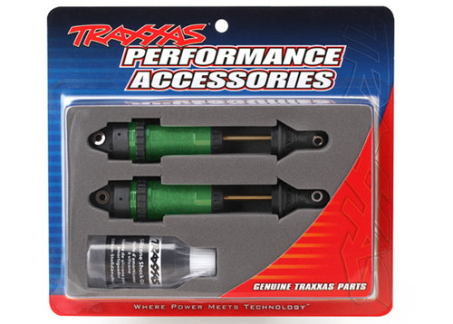 Shocks, GTR xx-long green-anodized, PTFE-coated bodies with TiN shafts (fully assembled, without springs) (2)