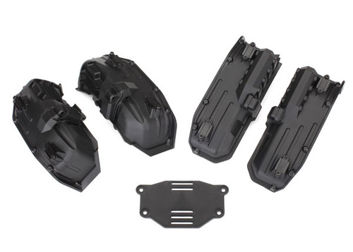 Fenders, inner (narrow), front & rear (2 each)/ rock light covers (8)/ battery plate/ 3x8 flat-head screws (4)