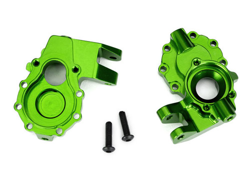 Portal housings, inner (front), 6061-T6 aluminum (green-anodized) (2)/ 3x12 BCS (2)