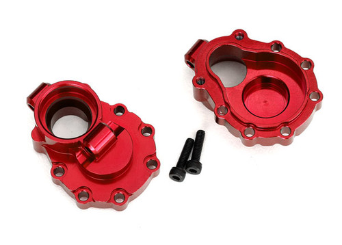 Portal housings, inner (rear), 6061-T6 aluminum (red-anodized) (2)/ 2.5x10 CS (2)