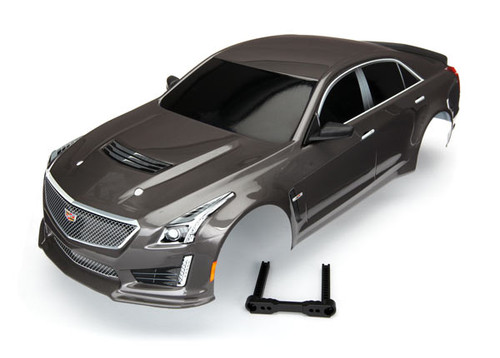 Body, Cadillac CTS-V, silver (painted, decals applied)
