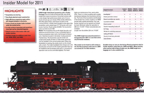 M37040  2011 Qtr.3 Marklin Insider Digital Cl.50.40 Franco Crosti Steam Locomoti