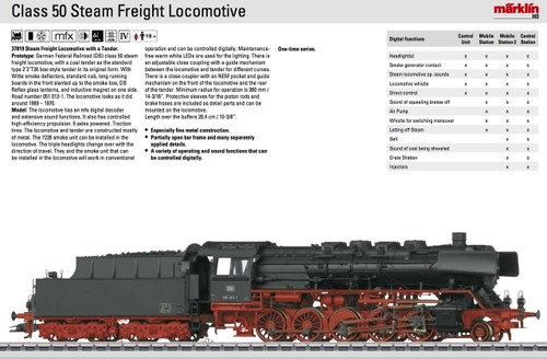 M37819  2014 Dgtl DB cl 50 Steam Locomotive with Tender (HO Scale)