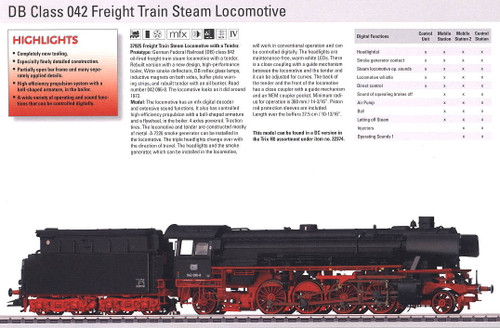 M37925  2011 Qtr.3 Digital DB cl 042 Steam Locomotive with Tender  (HO Scale)
