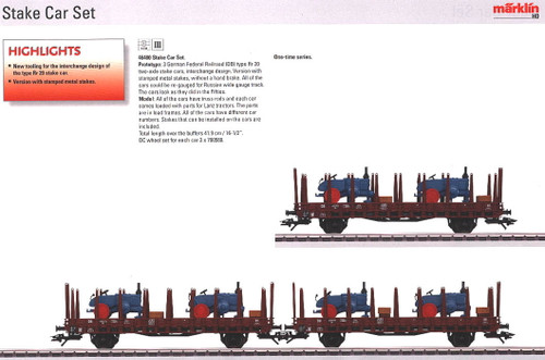 M46400  2011 Qtr.4 DB Lanz Stake 3-Car Set with Load (L) (HO Scale)