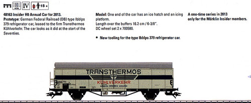 M48163  2013 HO Insider Car - Limited