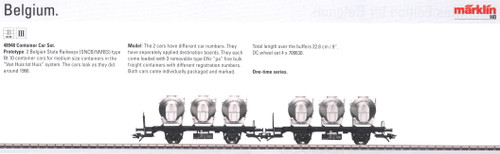 M48948  2009 Qtr.2 SNCB/NMBS Era III Container Car Set (L) - Discontinued