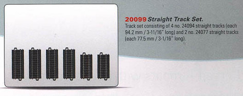 W441-20099  3-Rail C Track - My World -- Straight Set w/4 #24094 3-11/16"  9.4cm