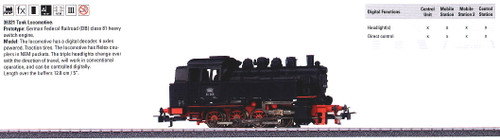 36321 Class 81 0-8-0T - 3-Rail w/Digital - My World -- German Federal Railroad DB (Era III, black, red)