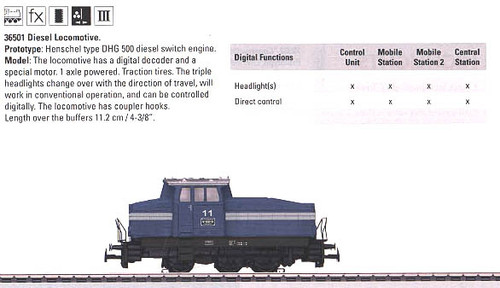 36501 Diesel Henschel DHG 500 Switcher - Digital Equipped -- #11 (blue, white)