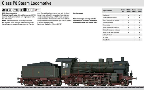 W441-37028  Class P8 4-6-0 - 3-Rail w/Sound & Digital -- Royal Prussian Railroad KPEV (Era I; brown, black, red)