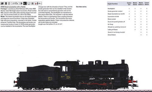 W441-37549  Class 4600 0-8-0 - 3-Rail w/Sound & Digital -- Luxembourg State Rail