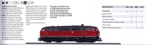 W441-39180  Digital Diesel Class 218 Loco w/Sound -- German Federal Railways (DB)