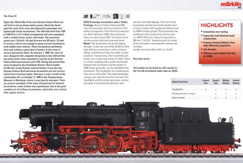 W441-39235  Digital Steam Class 23 Passenger Loco w/Tender, Limited -- German Federal Railroad