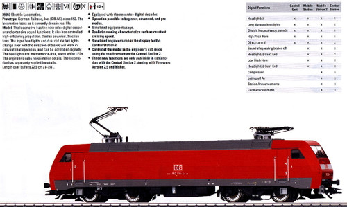 W441-39850  Class 152 Electric - 3-Rail w/Sound & mfx+ Digital -- German Railroad DB AG (Era VI 2013, red, gray)