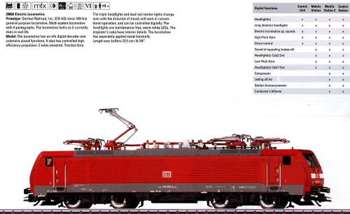 W441-39860  Class 189 Electric w/4 Pantographs - 3-Rail w/Sound & Digital -- German Railroad DB AG (Era VI 2013, red, gray)