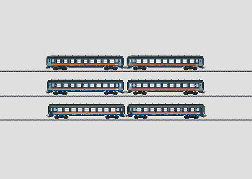 W441-40690  Rubens PBA TEE Passenger 5-Car Set - 3-Rail - Ready to Run -- French State Railways SNCF (Era V 1995, TEE Scheme, Sim Stainless Steel)