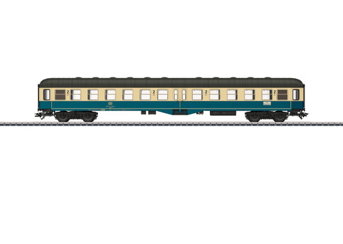 43165 Type Bylb 421 2nd Class Coach - 3-Rail - Ready to Run -- German Federal Railroad DB (Era IV 1984, ocean blue, ivory, gray)