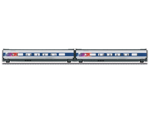 W441-43436  TGV POS 2nd Class Intermediate R6/R7 2-Car Add-On Set - 3-Rail Ready to Run -- French State Railways SNCF #4415 (Era VI 2012; orange, gray, white)
