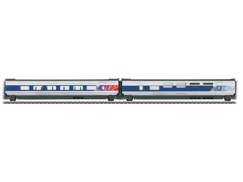 W441-43446  TGV POSBar/2nd Class Intermediate R4/R5 2-Car Add-On Set - 3-Rail Ready to Run -- French State Railways SNCF #4415 (Era VI 2012; orange, gray, white)