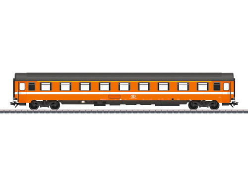 W441-43510  Eurofima Type AI6 1st Class Compartment Car - 3-Rail - Ready to Run -- Belgian State Railroad SNCB/NMBS (Era IV 1979, orange, gray, white)